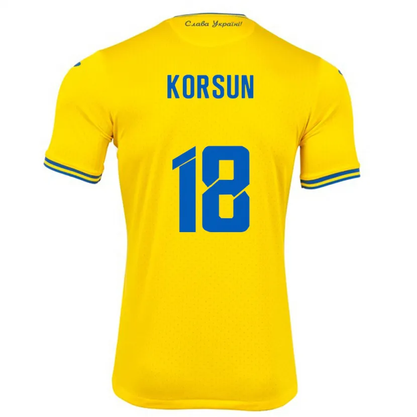 Danxen Kvinnor Ukraina Kateryna Korsun #18 Gul Hemmatröja Matchtröjor 24-26 Tröjor T-Tröja