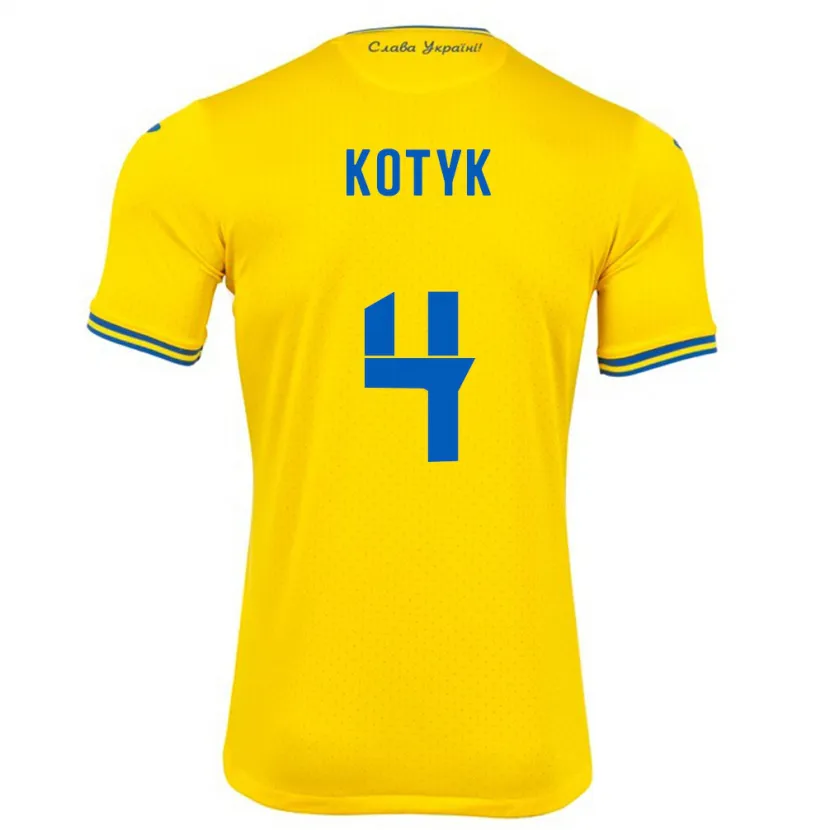 Danxen Kvinnor Ukraina Yana Kotyk #4 Gul Hemmatröja Matchtröjor 24-26 Tröjor T-Tröja