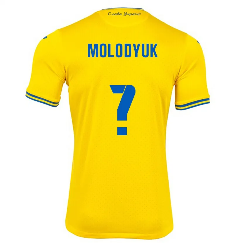 Danxen Kvinnor Ukraina Yelyzaveta Molodyuk #0 Gul Hemmatröja Matchtröjor 24-26 Tröjor T-Tröja