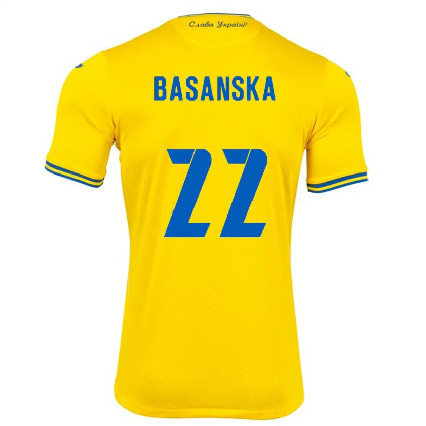 Danxen Kvinnor Ukraina Olga Basanska #22 Gul Hemmatröja Matchtröjor 24-26 Tröjor T-Tröja