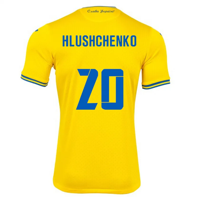 Danxen Kvinnor Ukraina Inna Hlushchenko #20 Gul Hemmatröja Matchtröjor 24-26 Tröjor T-Tröja