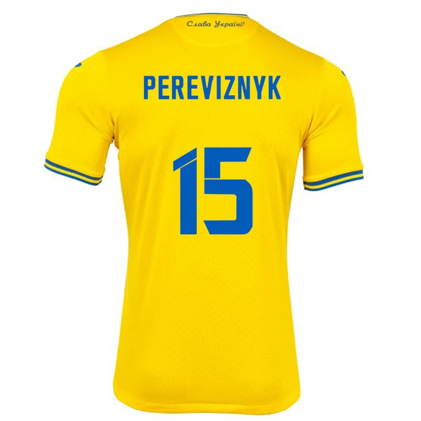 Danxen Kvinnor Ukraina Khrystyna Pereviznyk #15 Gul Hemmatröja Matchtröjor 24-26 Tröjor T-Tröja