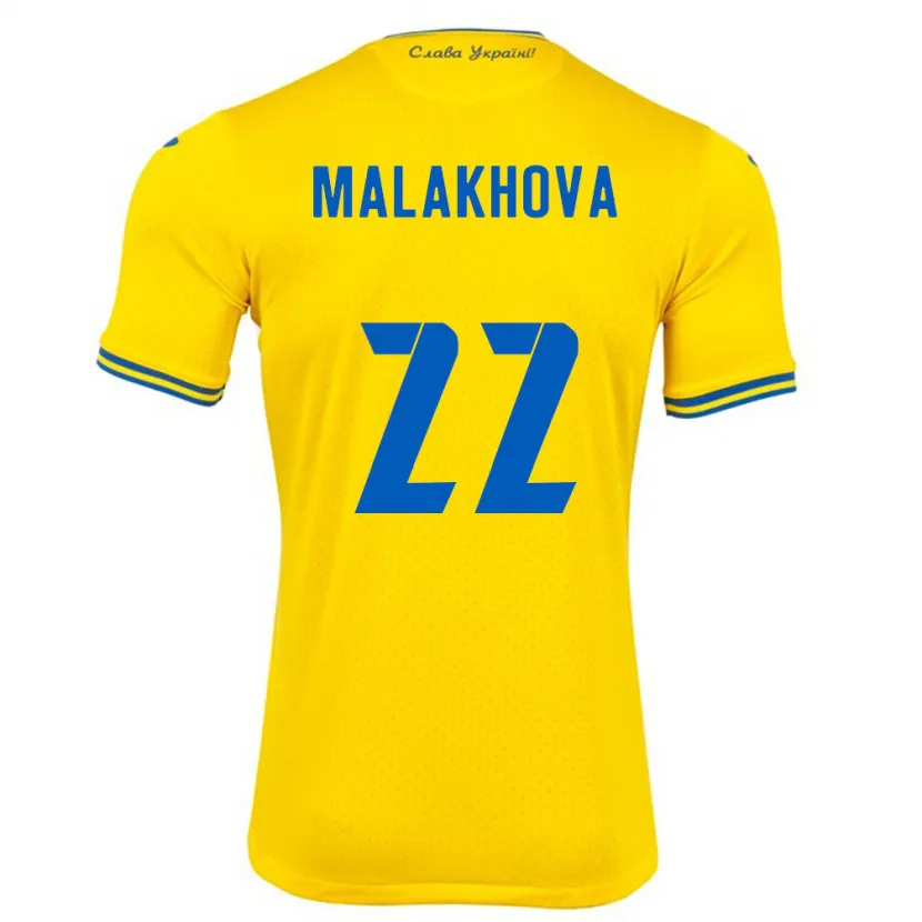 Danxen Kvinnor Ukraina Yana Malakhova #22 Gul Hemmatröja Matchtröjor 24-26 Tröjor T-Tröja