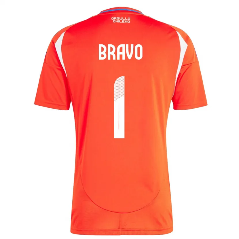 Danxen Kvinnor Chile Claudio Bravo #1 Röd Hemmatröja Matchtröjor 24-26 Tröjor T-Tröja