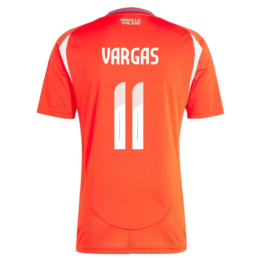 Danxen Kvinnor Chile Eduardo Vargas #11 Röd Hemmatröja Matchtröjor 24-26 Tröjor T-Tröja