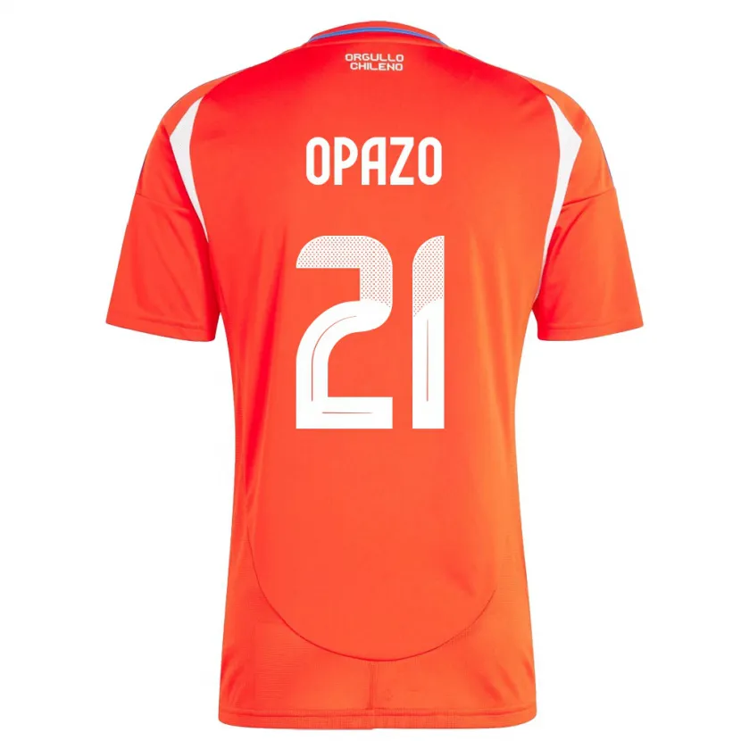 Danxen Kvinnor Chile Diego Opazo #21 Röd Hemmatröja Matchtröjor 24-26 Tröjor T-Tröja