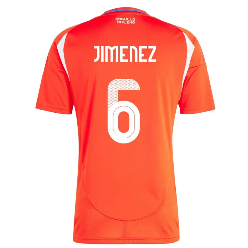 Danxen Kvinnor Chile Yastin Jiménez #6 Röd Hemmatröja Matchtröjor 24-26 Tröjor T-Tröja
