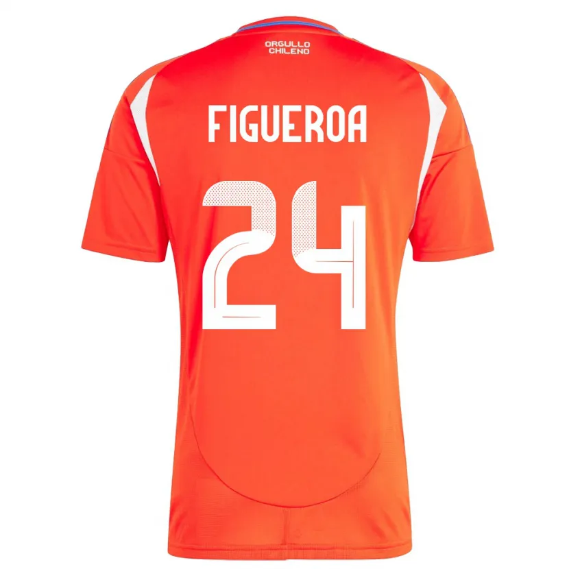 Danxen Kvinnor Chile Ámbar Figueroa #24 Röd Hemmatröja Matchtröjor 24-26 Tröjor T-Tröja