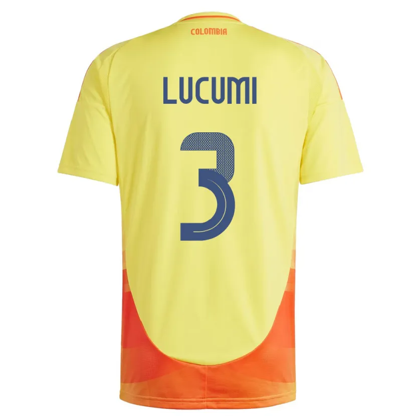 Danxen Kvinnor Colombia Jhon Lucumí #3 Gul Hemmatröja Matchtröjor 24-26 Tröjor T-Tröja
