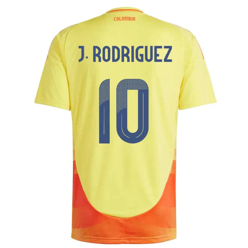 Danxen Kvinnor Colombia James Rodríguez #10 Gul Hemmatröja Matchtröjor 24-26 Tröjor T-Tröja