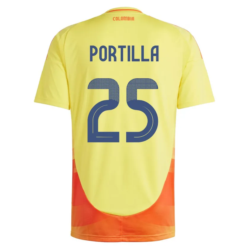 Danxen Kvinnor Colombia Juan Portilla #25 Gul Hemmatröja Matchtröjor 24-26 Tröjor T-Tröja