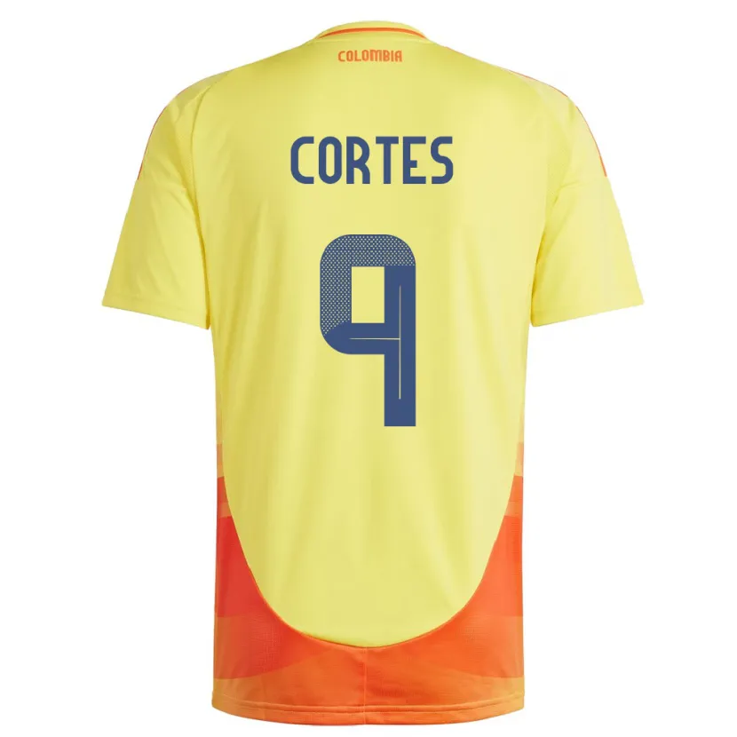 Danxen Kvinnor Colombia Carlos Cortés #9 Gul Hemmatröja Matchtröjor 24-26 Tröjor T-Tröja