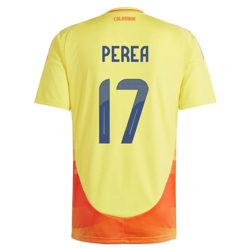 Danxen Kvinnor Colombia Óscar Perea #17 Gul Hemmatröja Matchtröjor 24-26 Tröjor T-Tröja