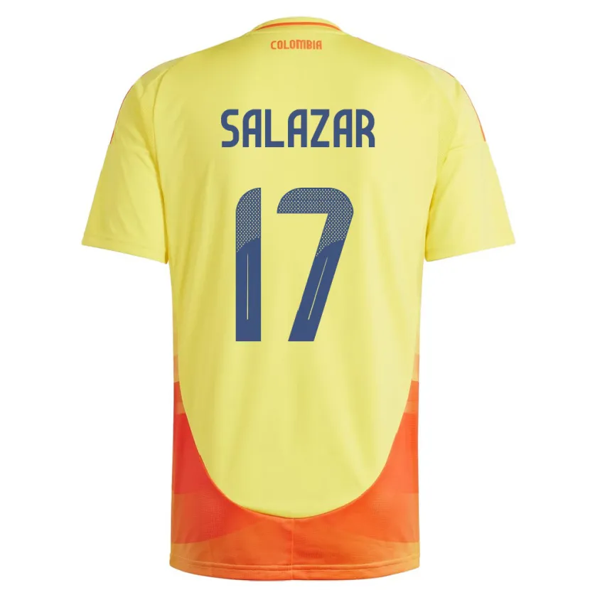 Danxen Kvinnor Colombia Andrés Salazar #17 Gul Hemmatröja Matchtröjor 24-26 Tröjor T-Tröja