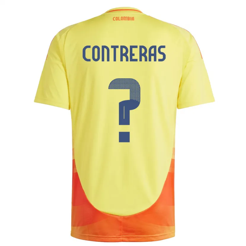 Danxen Kvinnor Colombia David Contreras #0 Gul Hemmatröja Matchtröjor 24-26 Tröjor T-Tröja
