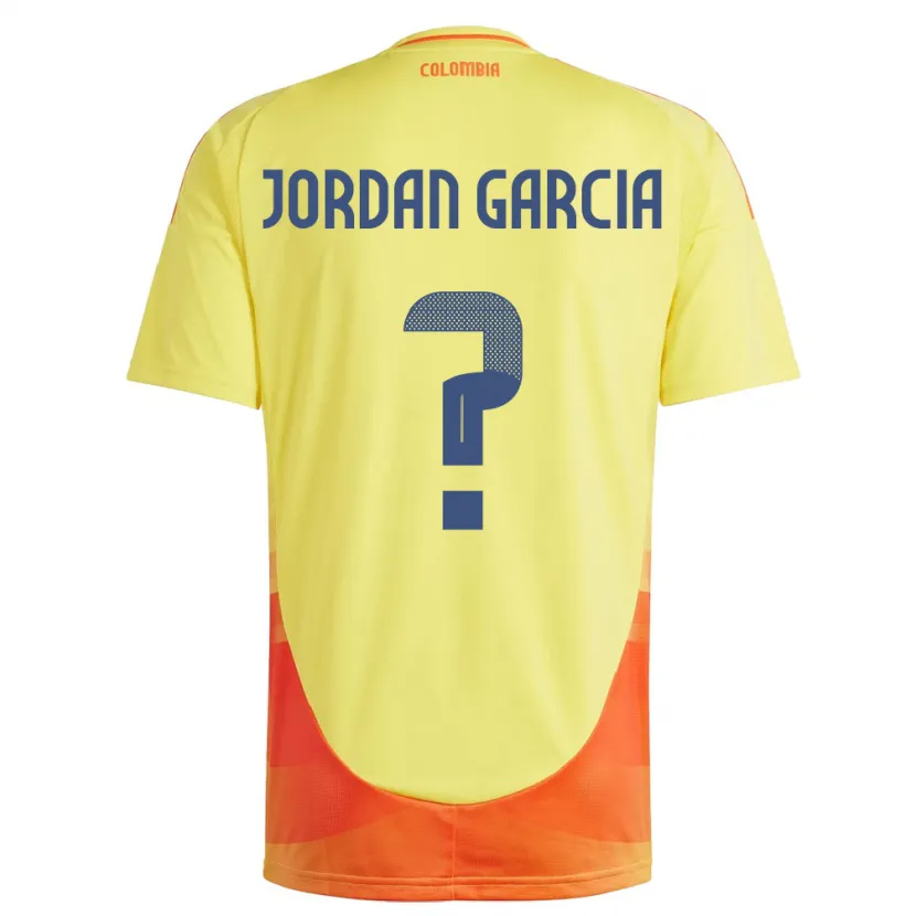 Danxen Kvinnor Colombia Jordan García #0 Gul Hemmatröja Matchtröjor 24-26 Tröjor T-Tröja