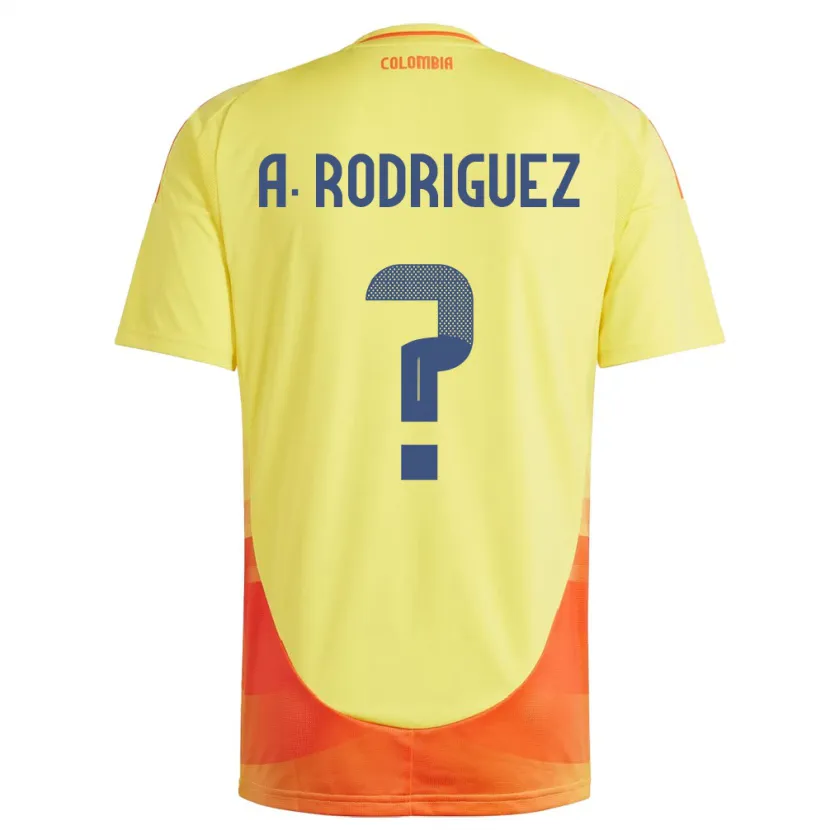 Danxen Kvinnor Colombia Andrés Rodríguez #0 Gul Hemmatröja Matchtröjor 24-26 Tröjor T-Tröja