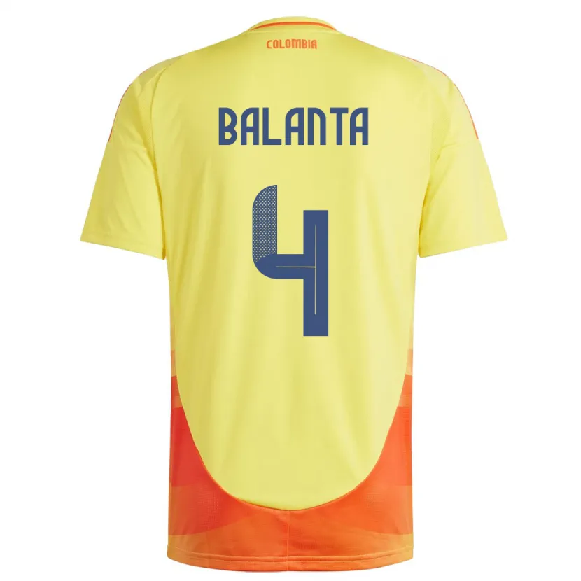 Danxen Kvinnor Colombia Marlon Balanta #4 Gul Hemmatröja Matchtröjor 24-26 Tröjor T-Tröja