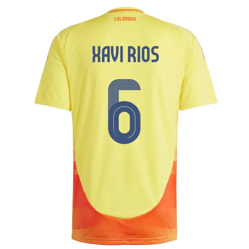 Danxen Kvinnor Colombia Xavi Ríos #6 Gul Hemmatröja Matchtröjor 24-26 Tröjor T-Tröja