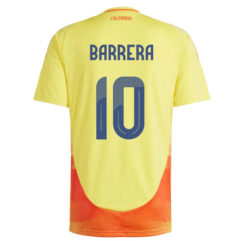 Danxen Kvinnor Colombia Jordan Barrera #10 Gul Hemmatröja Matchtröjor 24-26 Tröjor T-Tröja