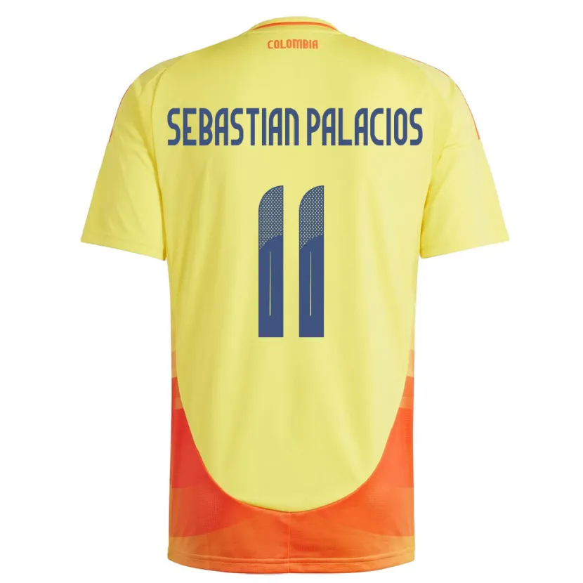 Danxen Kvinnor Colombia Juan Sebastián Palacios #11 Gul Hemmatröja Matchtröjor 24-26 Tröjor T-Tröja