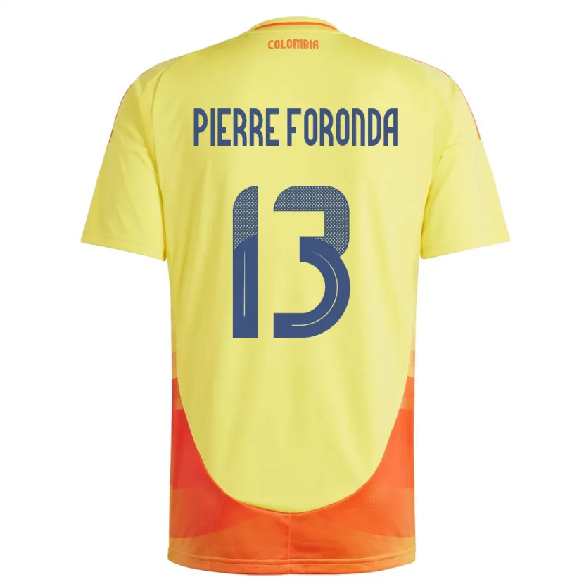 Danxen Kvinnor Colombia Jean Pierre Foronda #13 Gul Hemmatröja Matchtröjor 24-26 Tröjor T-Tröja