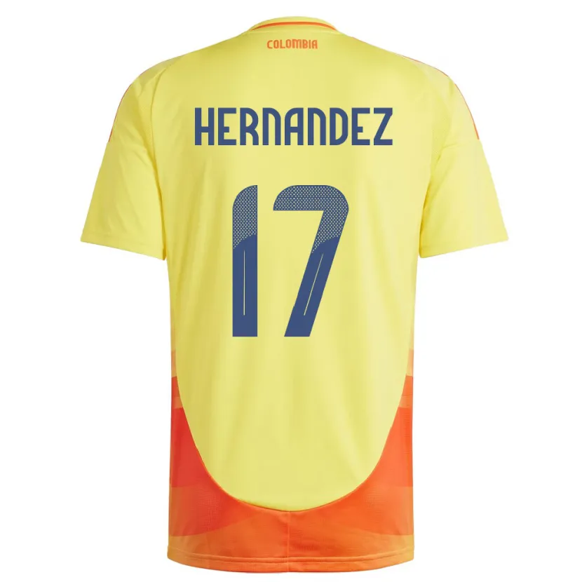 Danxen Kvinnor Colombia Jhoan Hernández #17 Gul Hemmatröja Matchtröjor 24-26 Tröjor T-Tröja