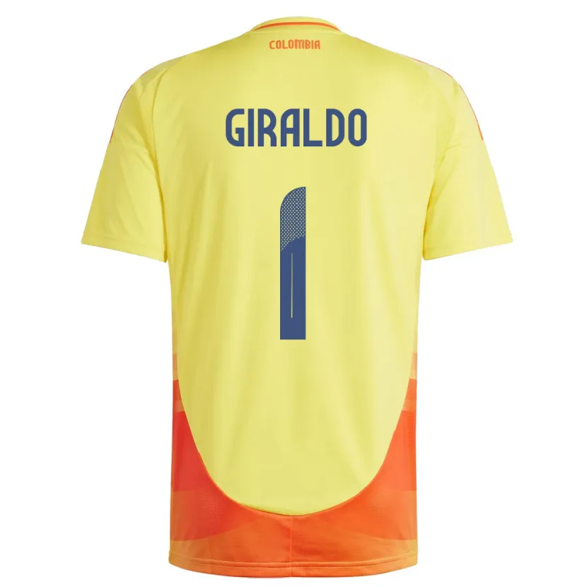 Danxen Kvinnor Colombia Natalia Giraldo #1 Gul Hemmatröja Matchtröjor 24-26 Tröjor T-Tröja
