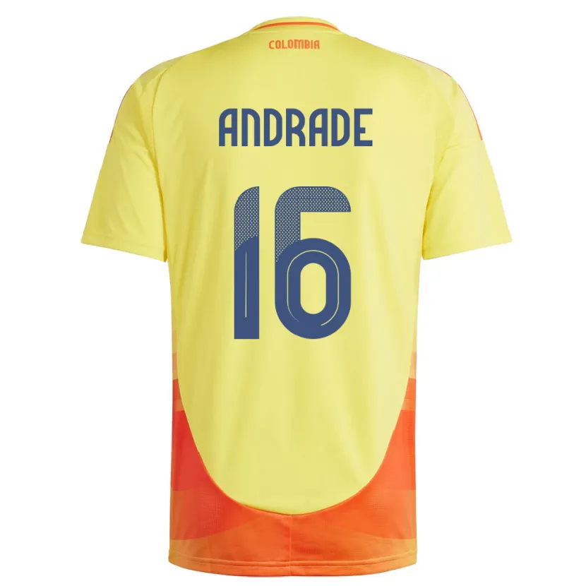 Danxen Kvinnor Colombia Lady Andrade #16 Gul Hemmatröja Matchtröjor 24-26 Tröjor T-Tröja