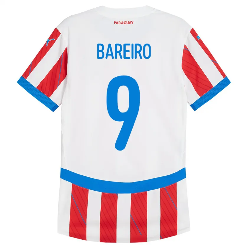 Danxen Kvinnor Paraguay Adam Bareiro #9 Vit Röd Hemmatröja Matchtröjor 24-26 Tröjor T-Tröja