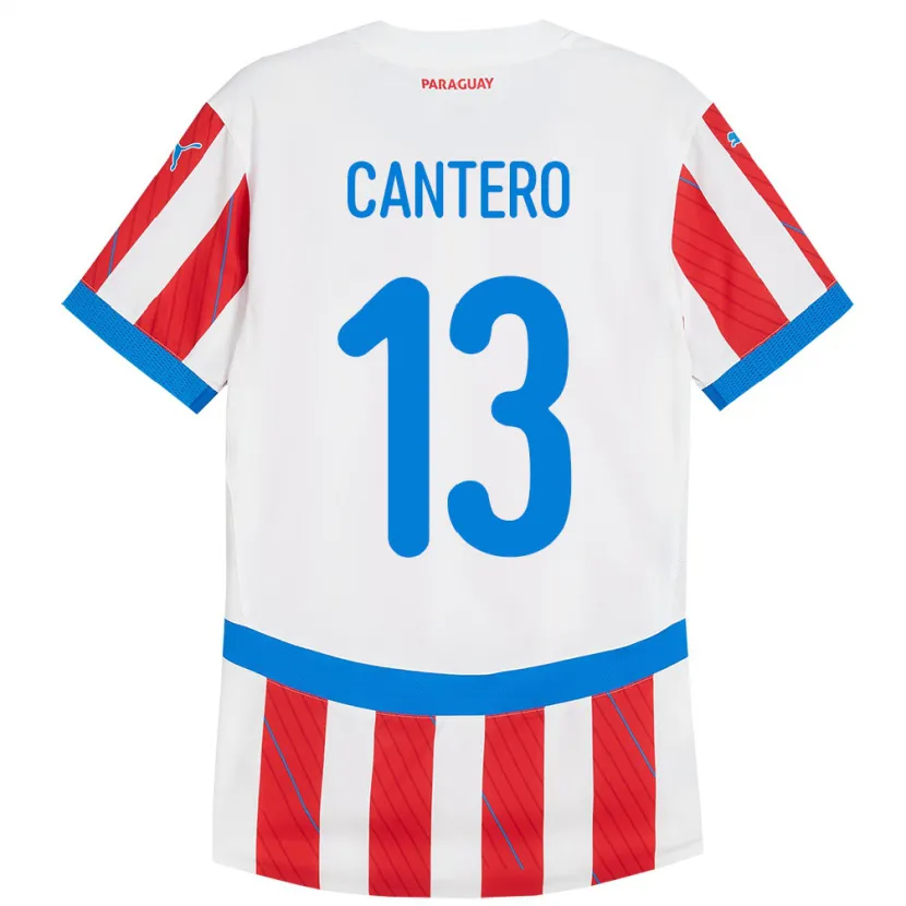 Danxen Kvinnor Paraguay Alexis Cantero #13 Vit Röd Hemmatröja Matchtröjor 24-26 Tröjor T-Tröja