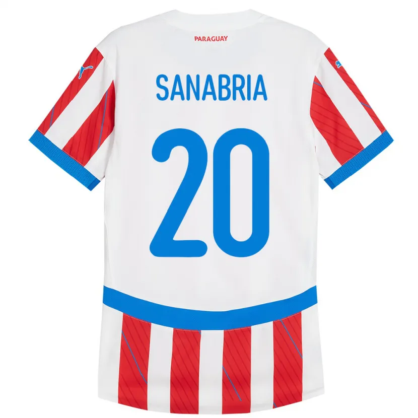 Danxen Kvinnor Paraguay Tobías Sanabria #20 Vit Röd Hemmatröja Matchtröjor 24-26 Tröjor T-Tröja