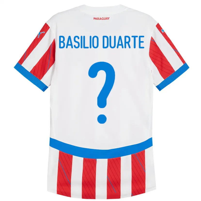 Danxen Kvinnor Paraguay Basilio Duarte #0 Vit Röd Hemmatröja Matchtröjor 24-26 Tröjor T-Tröja