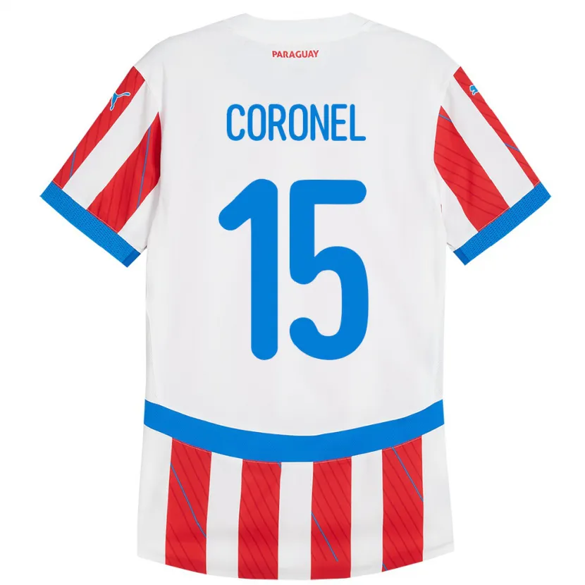 Danxen Kvinnor Paraguay Éver Coronel #15 Vit Röd Hemmatröja Matchtröjor 24-26 Tröjor T-Tröja