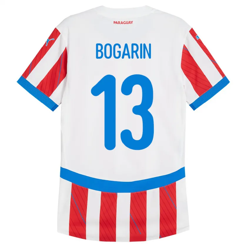 Danxen Kvinnor Paraguay Dahiana Bogarín #13 Vit Röd Hemmatröja Matchtröjor 24-26 Tröjor T-Tröja