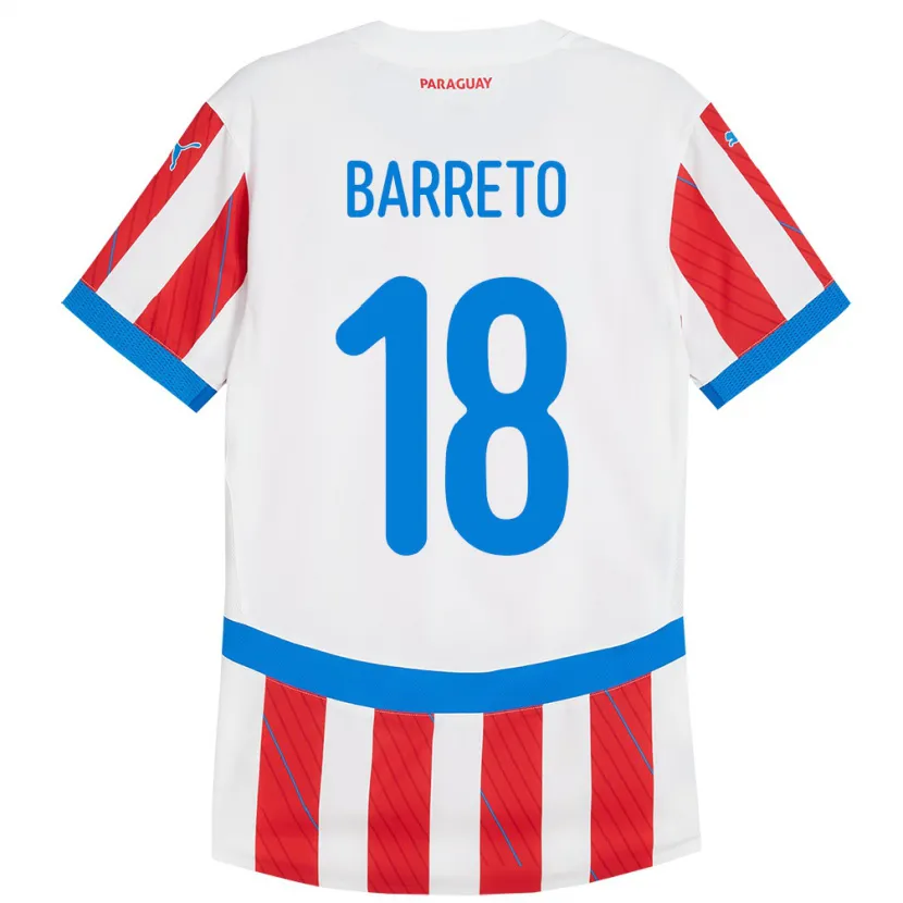 Danxen Kvinnor Paraguay Liz Barreto #18 Vit Röd Hemmatröja Matchtröjor 24-26 Tröjor T-Tröja