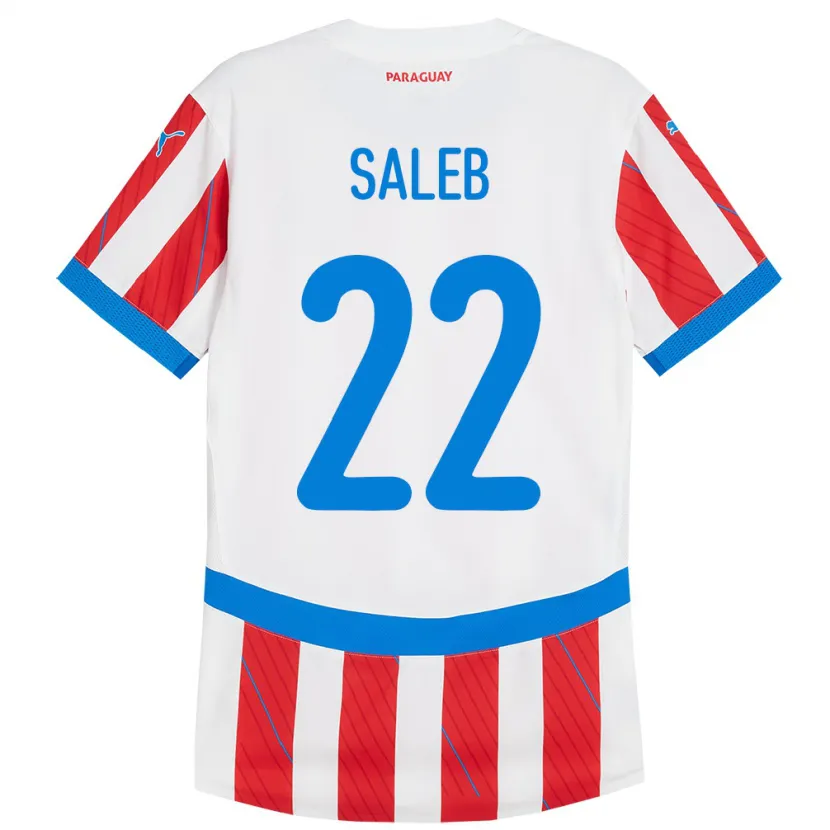 Danxen Kvinnor Paraguay Gloria Saleb #22 Vit Röd Hemmatröja Matchtröjor 24-26 Tröjor T-Tröja