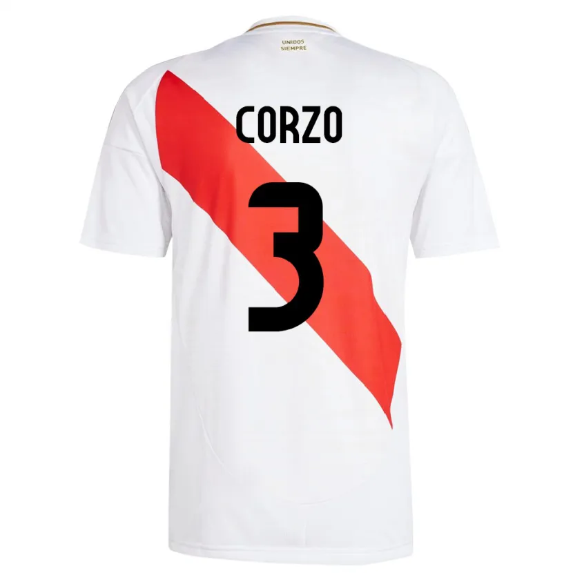 Danxen Kvinnor Peru Aldo Corzo #3 Vit Hemmatröja Matchtröjor 24-26 Tröjor T-Tröja