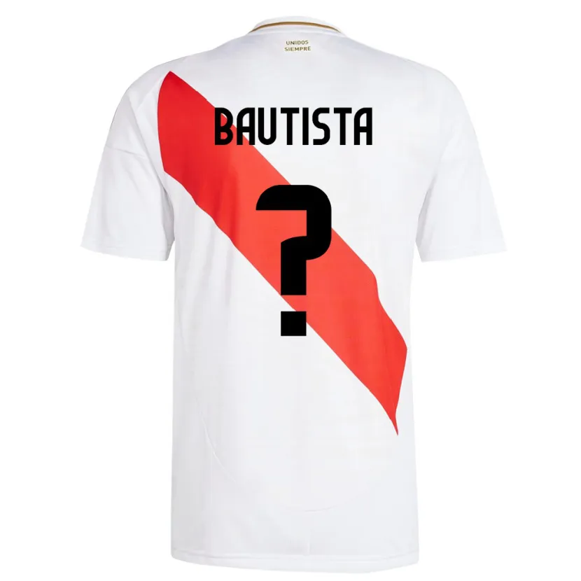 Danxen Kvinnor Peru César Bautista #0 Vit Hemmatröja Matchtröjor 24-26 Tröjor T-Tröja