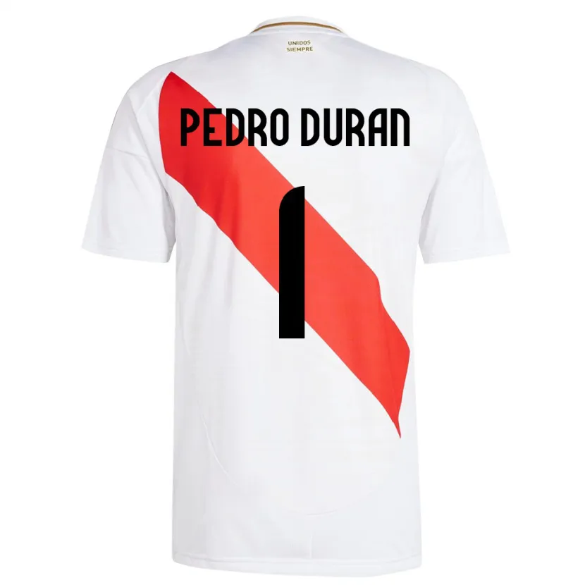 Danxen Kvinnor Peru Juan Pedro Durán #1 Vit Hemmatröja Matchtröjor 24-26 Tröjor T-Tröja
