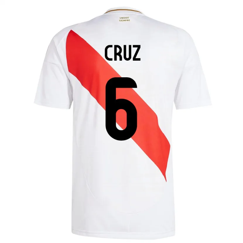Danxen Kvinnor Peru Esteban Cruz #6 Vit Hemmatröja Matchtröjor 24-26 Tröjor T-Tröja