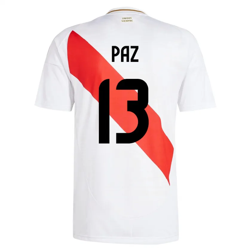 Danxen Kvinnor Peru Braidy Paz #13 Vit Hemmatröja Matchtröjor 24-26 Tröjor T-Tröja