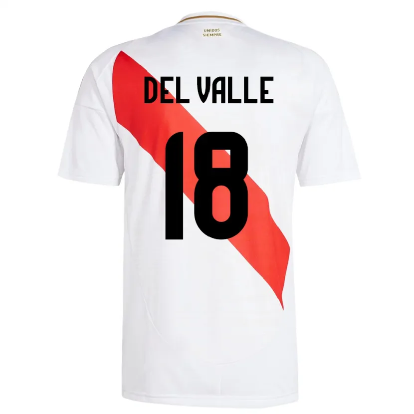 Danxen Kvinnor Peru Yamir Del Valle #18 Vit Hemmatröja Matchtröjor 24-26 Tröjor T-Tröja