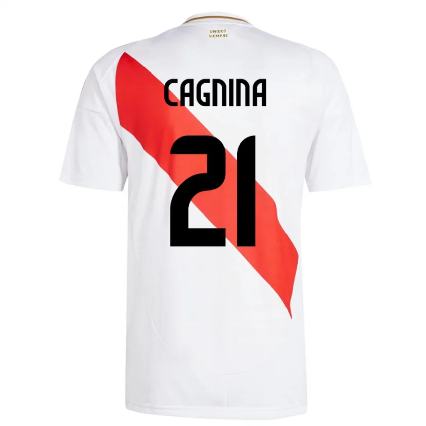 Danxen Kvinnor Peru Grace Cagnina #21 Vit Hemmatröja Matchtröjor 24-26 Tröjor T-Tröja