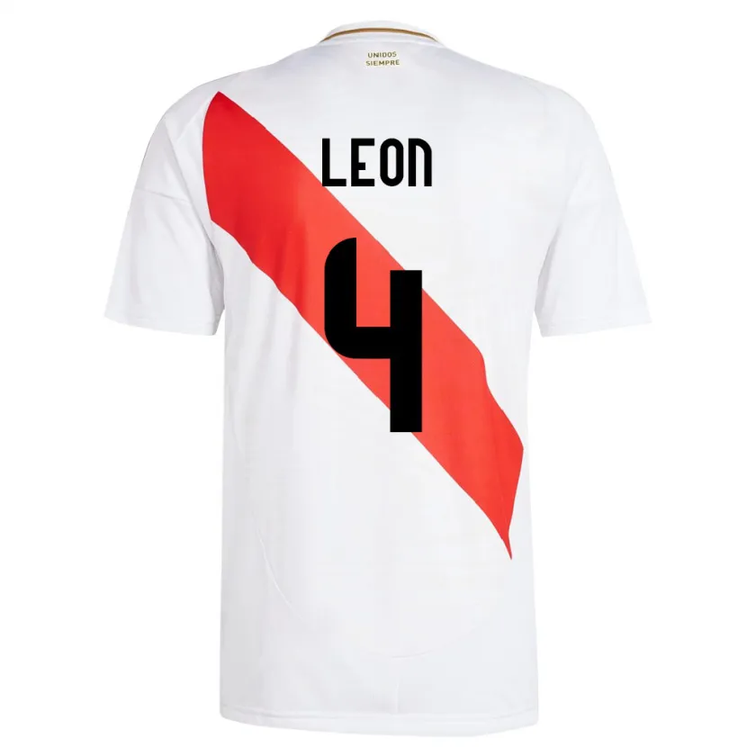 Danxen Kvinnor Peru Mía León #4 Vit Hemmatröja Matchtröjor 24-26 Tröjor T-Tröja