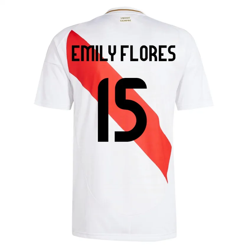 Danxen Kvinnor Peru Emily Flores #15 Vit Hemmatröja Matchtröjor 24-26 Tröjor T-Tröja