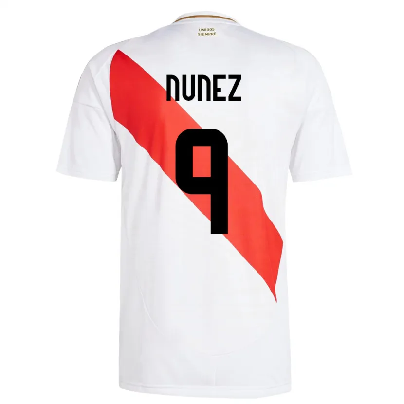 Danxen Kvinnor Peru Pierina Núñez #9 Vit Hemmatröja Matchtröjor 24-26 Tröjor T-Tröja
