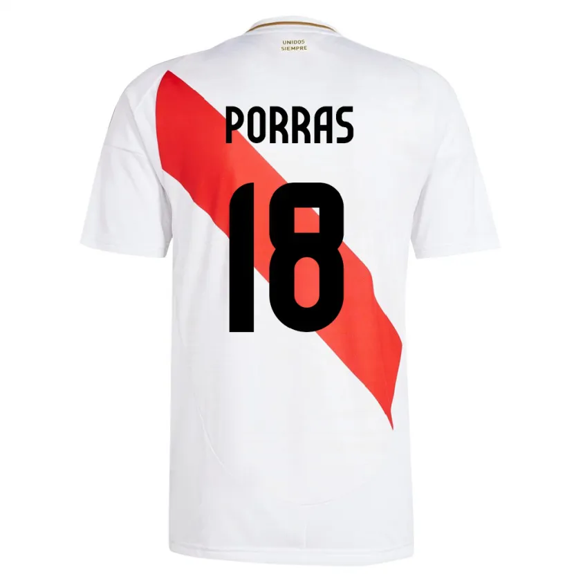 Danxen Kvinnor Peru Sashenka Porras #18 Vit Hemmatröja Matchtröjor 24-26 Tröjor T-Tröja
