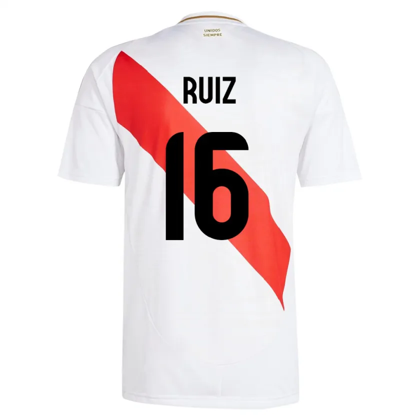 Danxen Kvinnor Peru Birka Ruiz #16 Vit Hemmatröja Matchtröjor 24-26 Tröjor T-Tröja