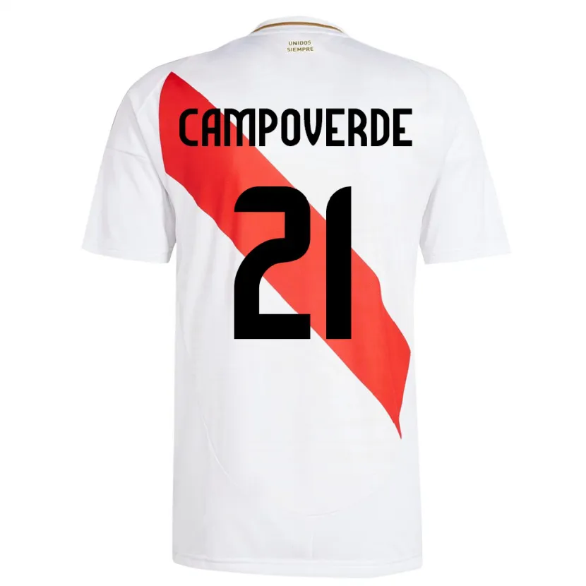 Danxen Kvinnor Peru Luz Campoverde #21 Vit Hemmatröja Matchtröjor 24-26 Tröjor T-Tröja